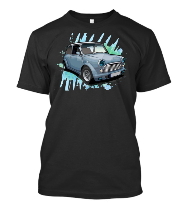 Awesome Classic Mini Car With Splash Background T-Shirt