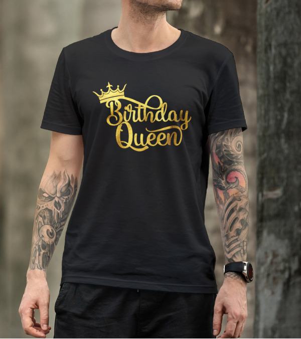 Birthday Queen Gold Crown T-Shirt