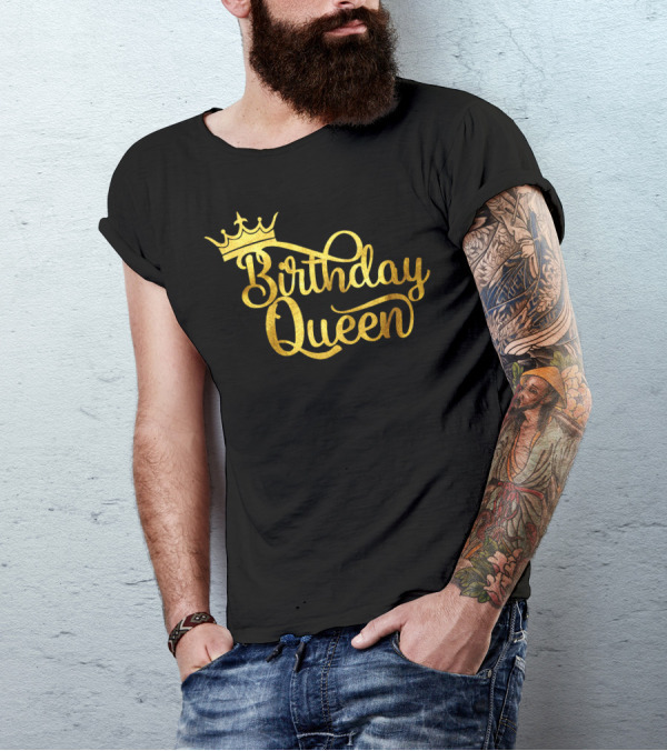 Birthday Queen Gold Crown T-Shirt