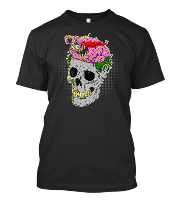 Brain Control Monster On Skull With Pink Creature And Red Cape T-Shirt