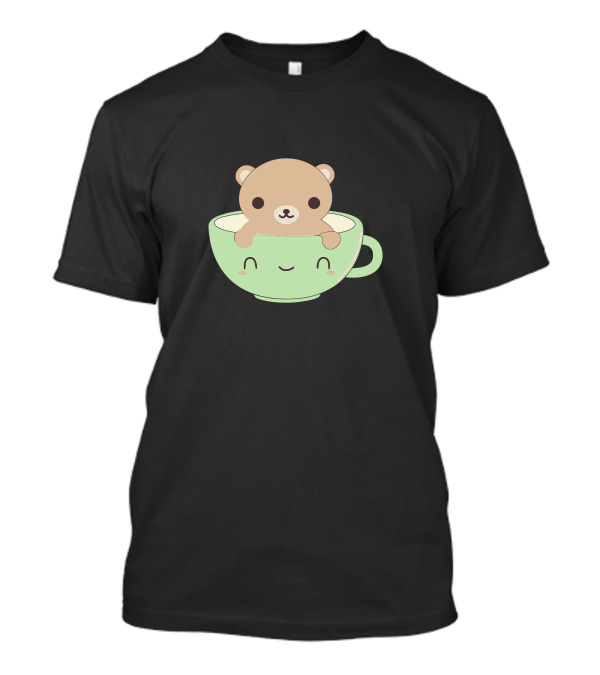Brown Bear In Mint Green Coffee Cup T-Shirt
