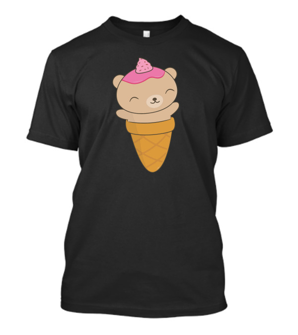 Brown Bear In Ice Cream Cone Sweet Delight T-Shirt