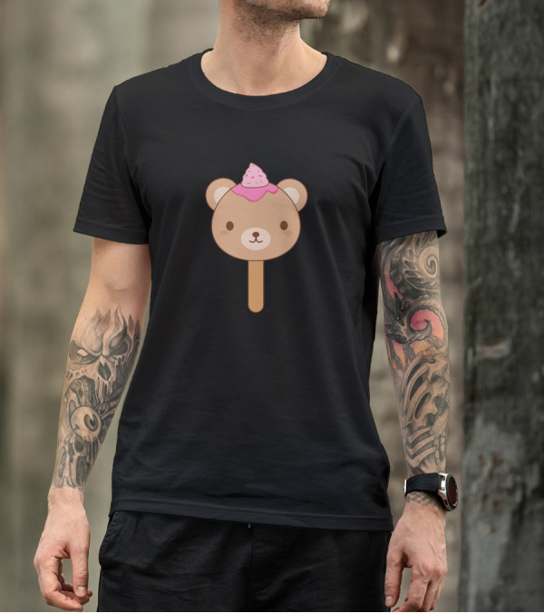 Brown Bear Ice Cream Popsicle With Pink Frosting T-Shirt