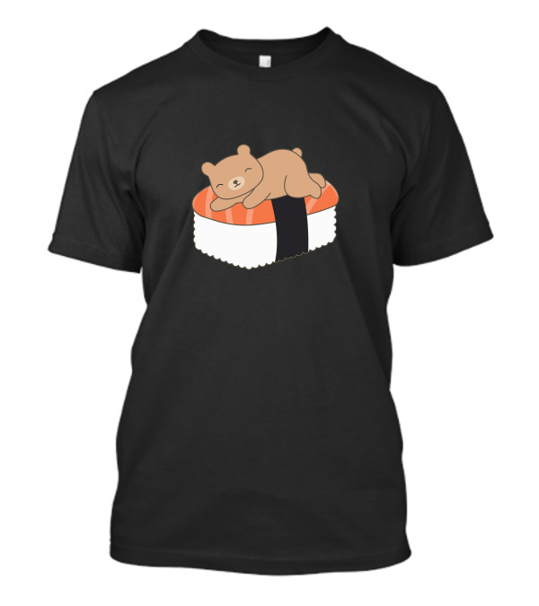 Brown Bear Sleeping On Sushi Nigiri T-Shirt