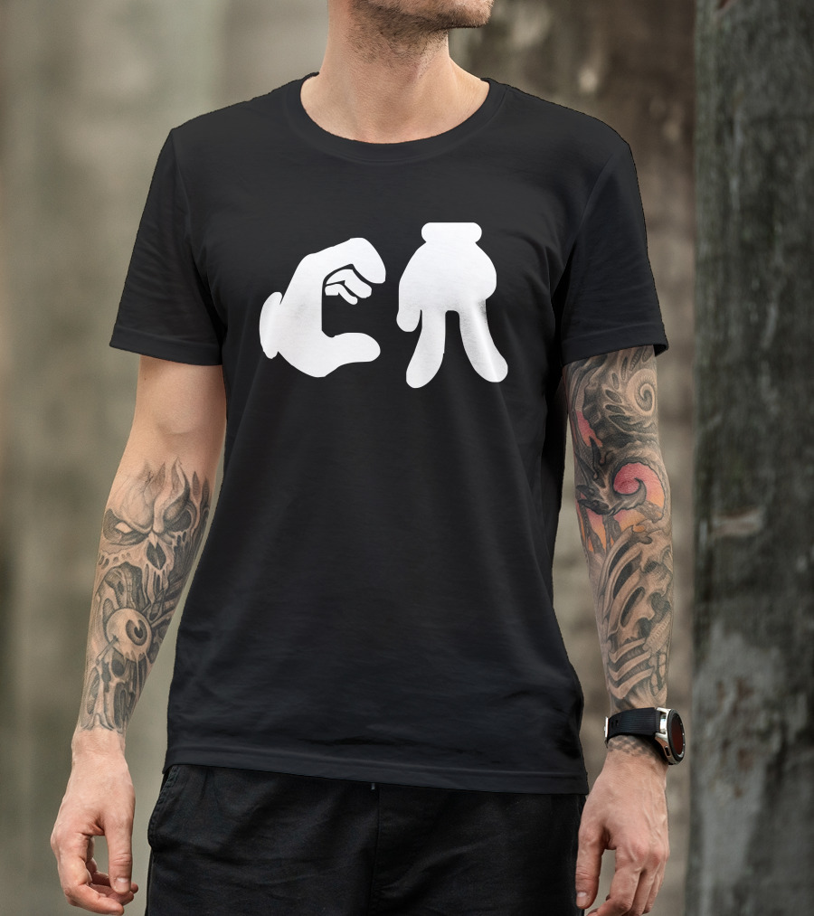 Ca Cartoon Hands Gesture Playful Iconic T-Shirt