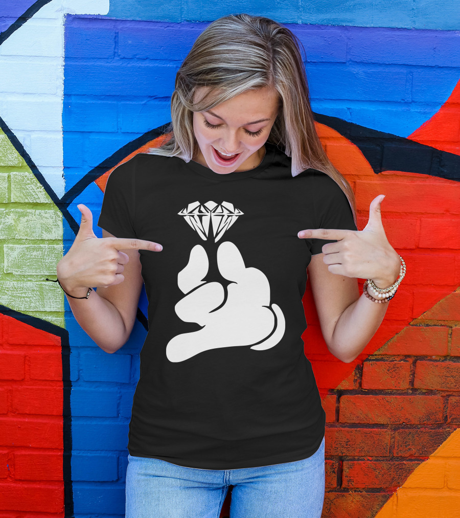 Cartoon Hands Holding Diamond T-Shirt