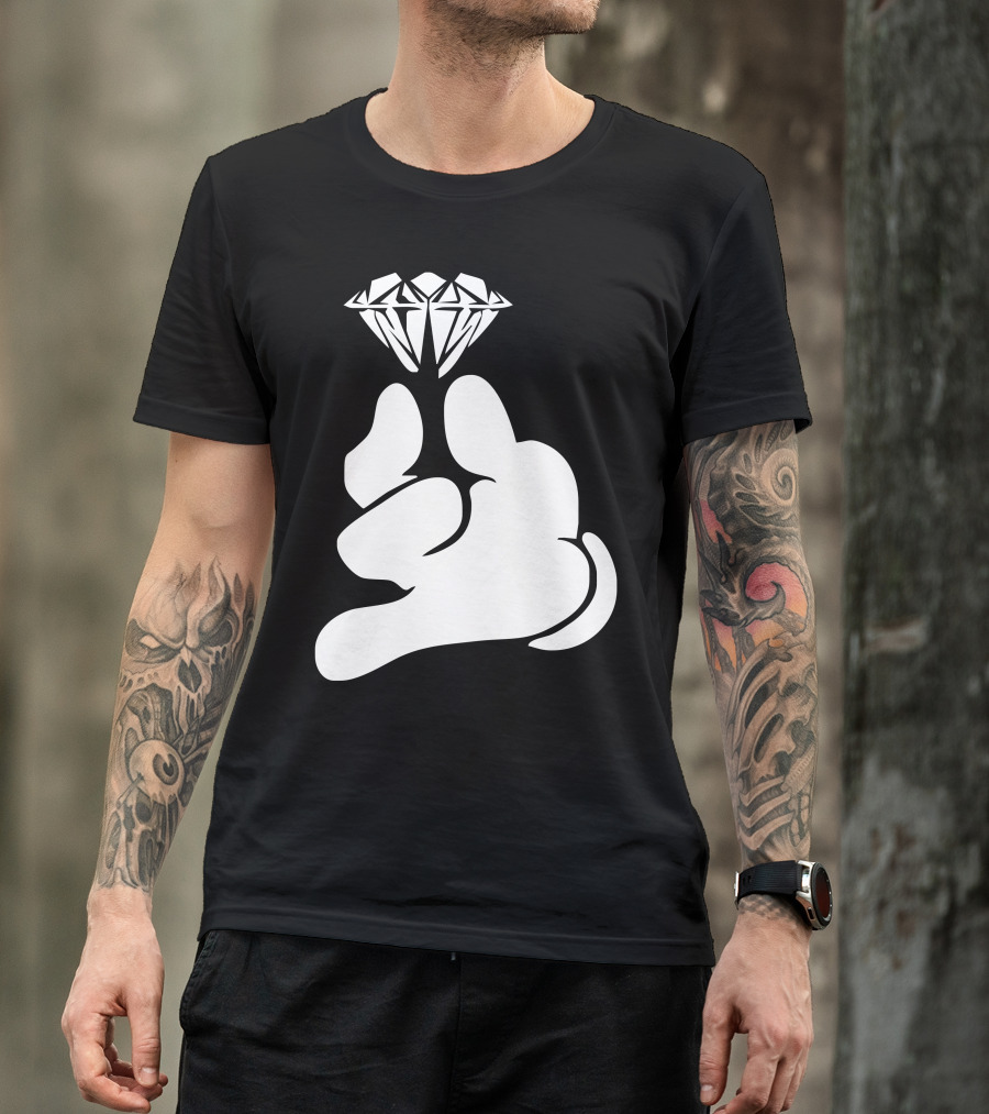 Cartoon Hands Holding Diamond T-Shirt