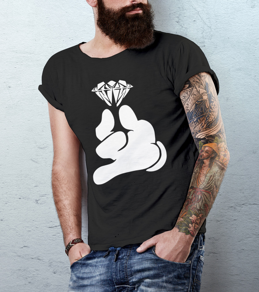 Cartoon Hands Holding Diamond T-Shirt