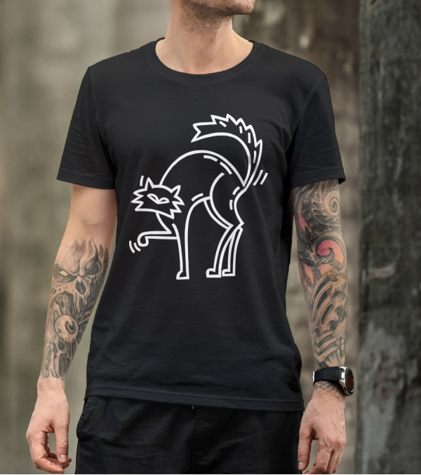 Cat Royalty White Bold Line T-Shirt