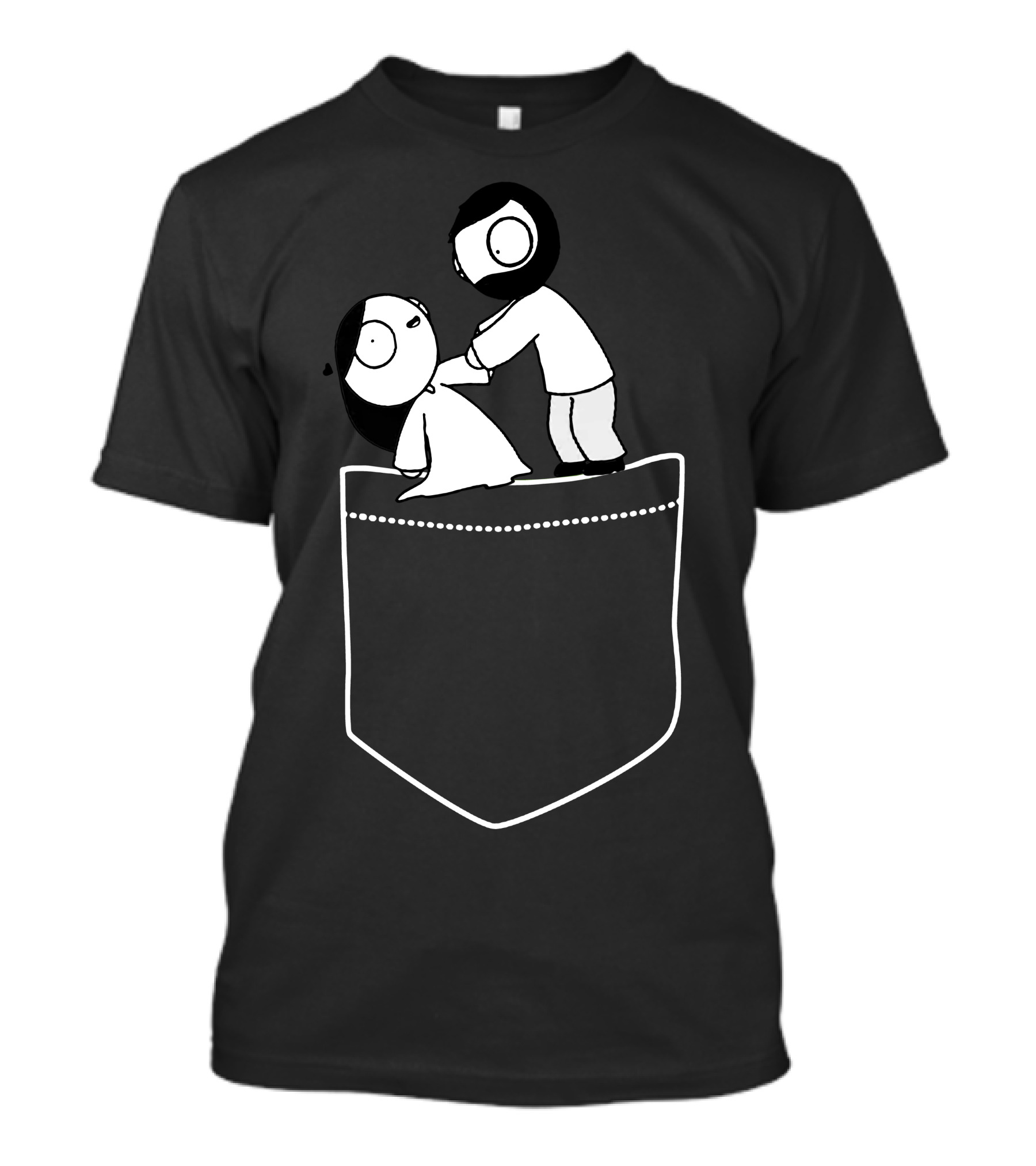 Catana And Jhon Romantic Pocket T-Shirt