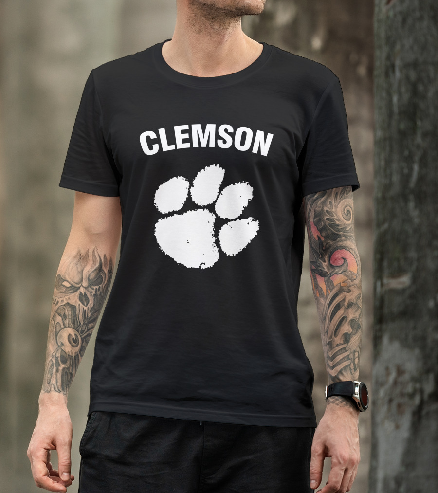 Clemson Tigers White Paw Prints T-Shirt