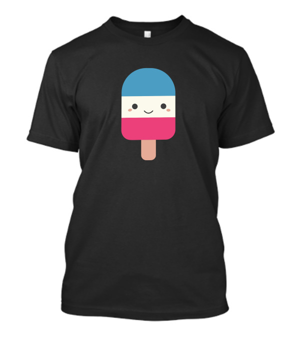 Summer Smiling Tricolor Popsicle Cute Character T-Shirt