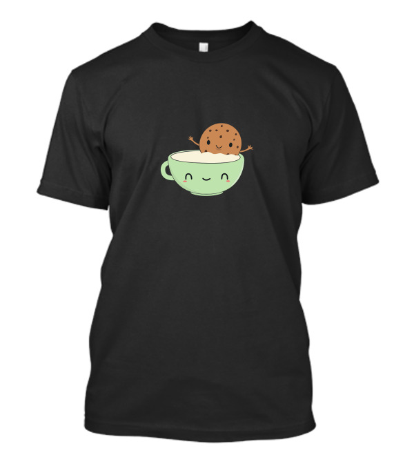 Cookies And Milk Cup Cartoon Character Delight T-Shirt