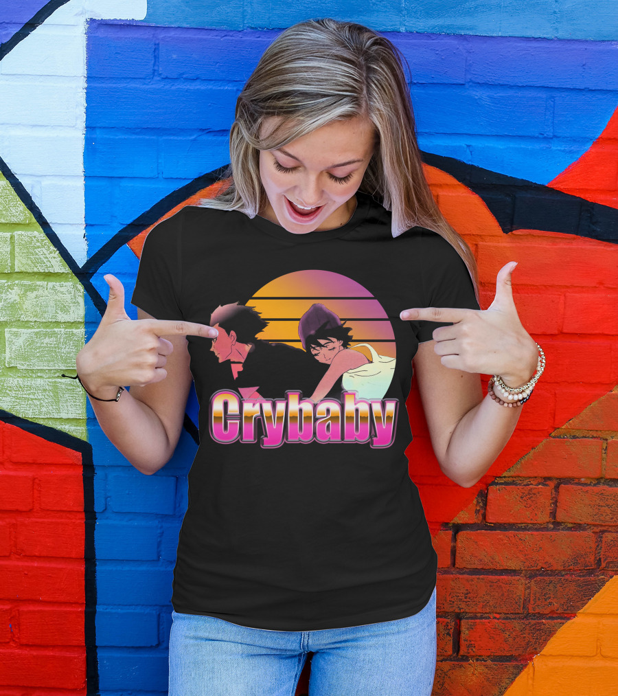 Crybaby Aesthetic Sunset Anime Vaporwave T-Shirt