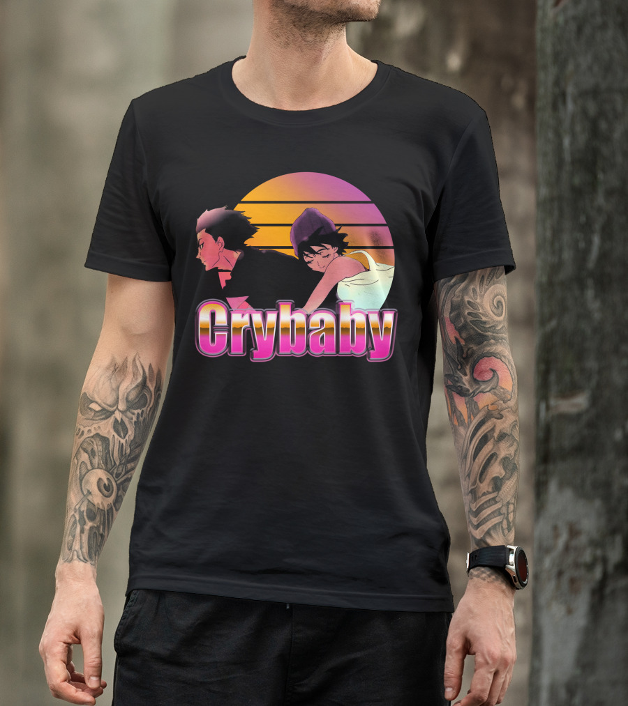 Crybaby Aesthetic Sunset Anime Vaporwave T-Shirt