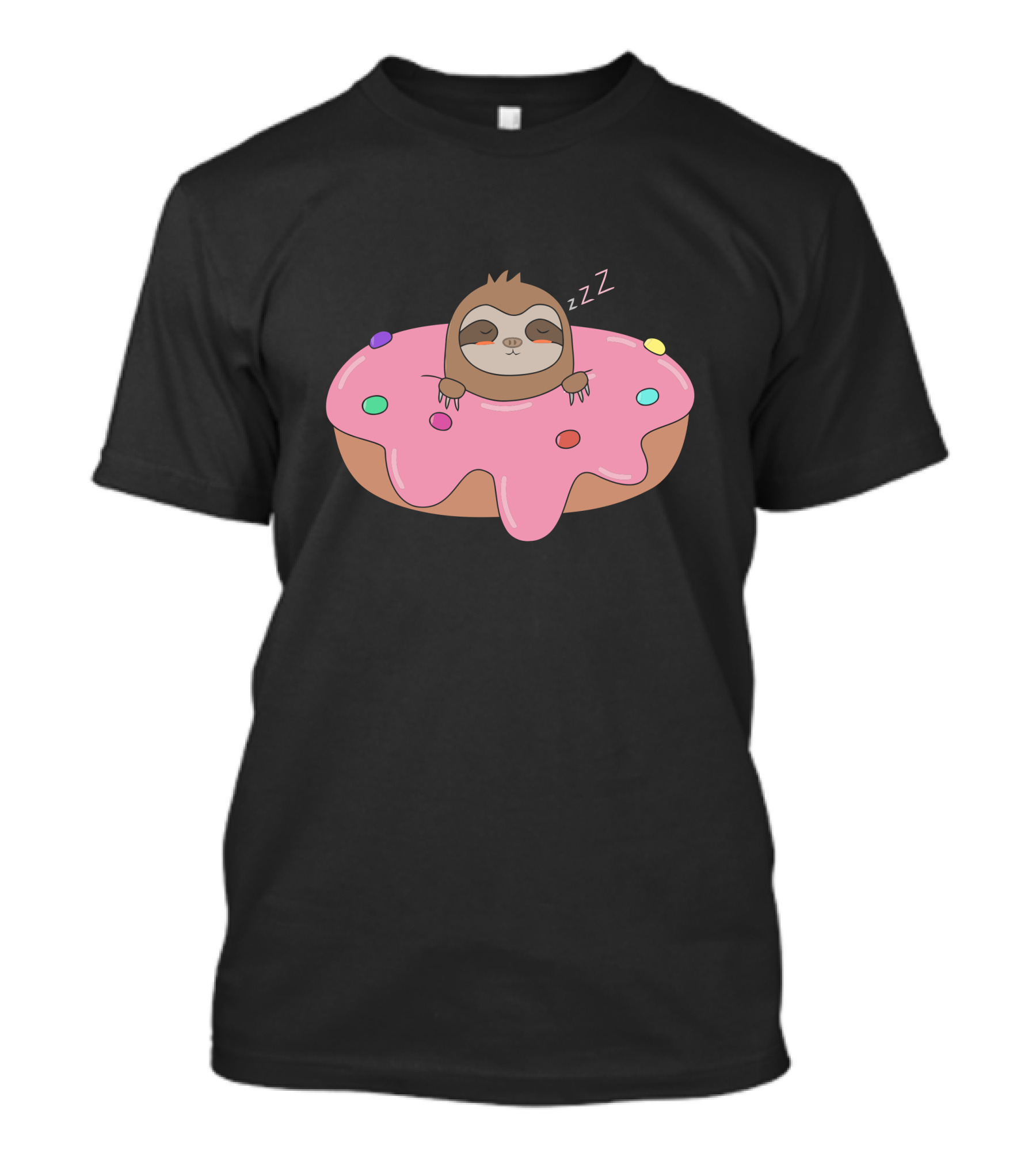 Sloth Sleeping On Frosted Donut With Sprinkles T-Shirt