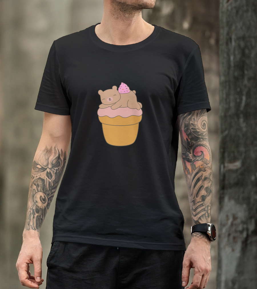 Delicious Kawaii Ice Cream Bear Cupcake T-Shirt