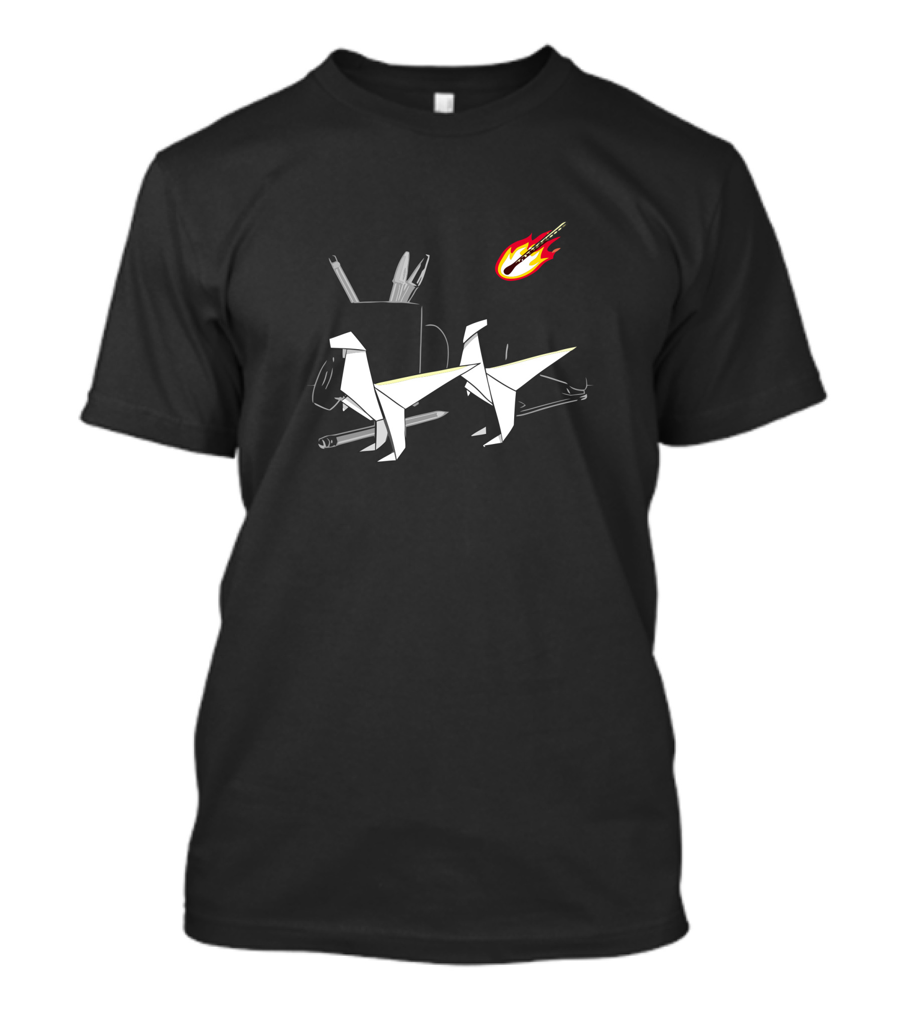 Meteor Origami Dinosaurs Office Extinction T-Shirt