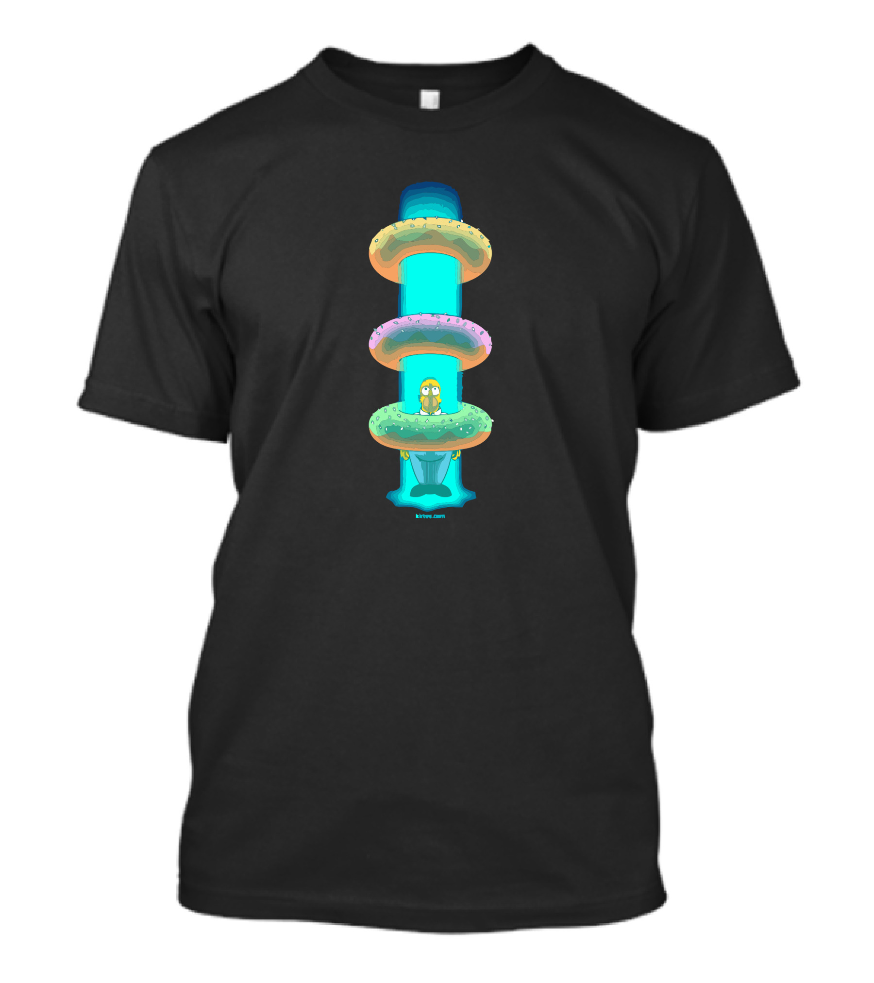 Donut Alien Spaceship Abduction Beam With Cat In Center By Steven Rhodes T-Shirt