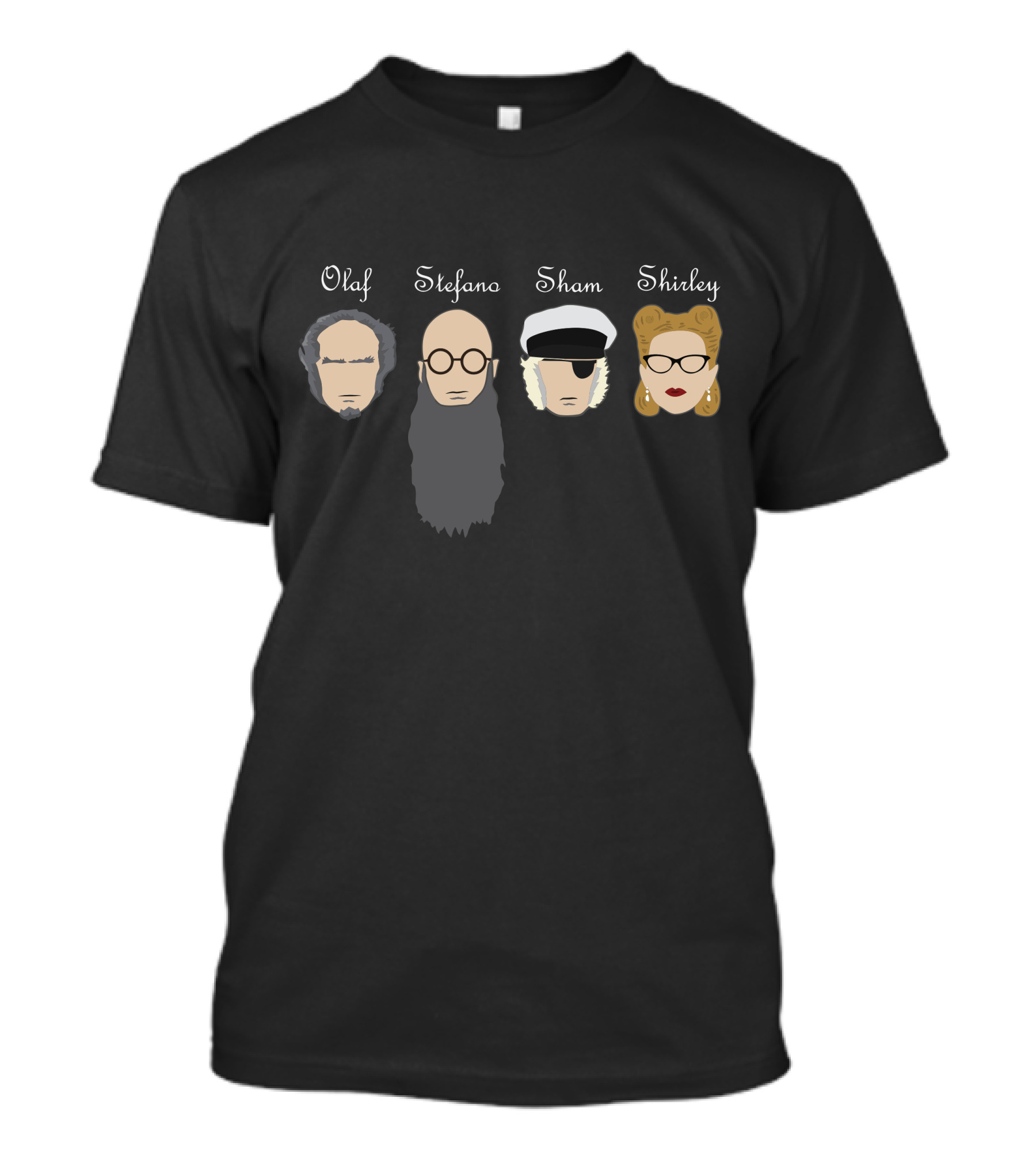 Olaf Stefano Sham Shirley Dreadful Disguises Alternate T-Shirt