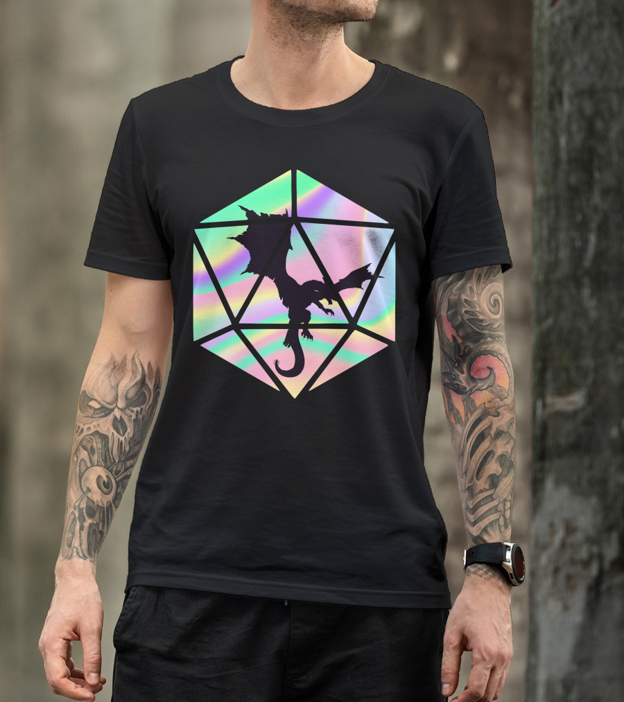 Dungeons And Dragons Hologram Dice Dragon T-Shirt