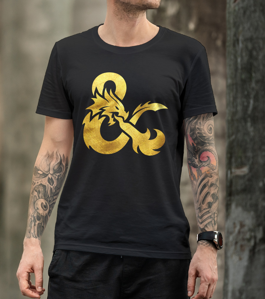 Dungeons Dragons Gold Ampersand Dragon T-Shirt