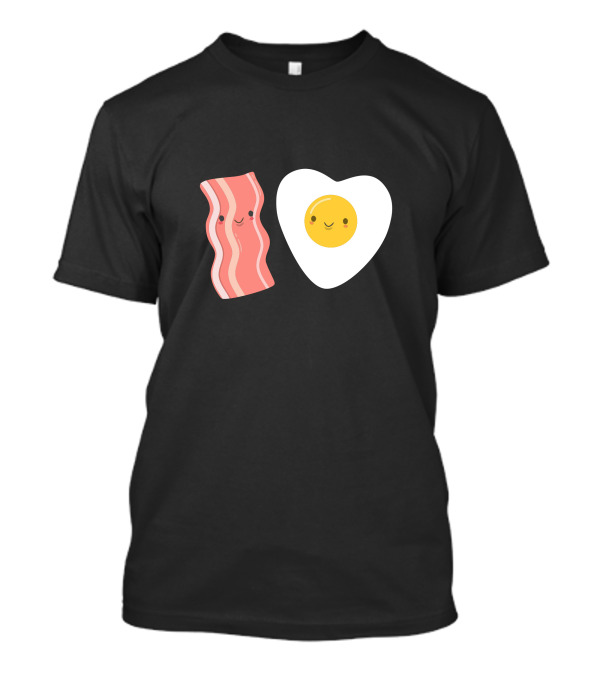 Kawaii Eggs And Bacon Cute Cartoon T-Shirt