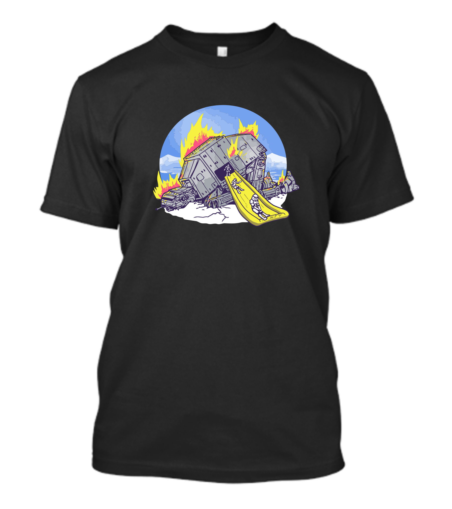 Emergency Exit AT-AT Raider Crash Landing Fire Slide T-Shirt