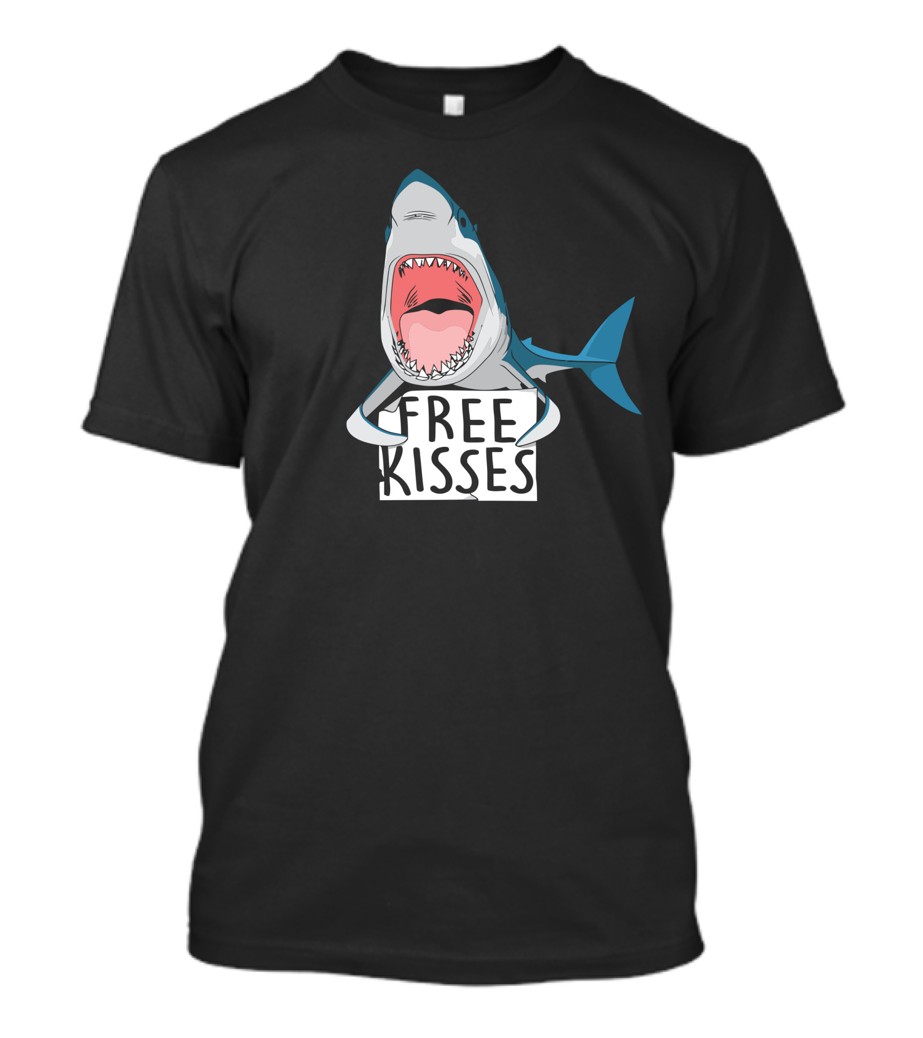 FREE KISSES Shark Humor T-Shirt