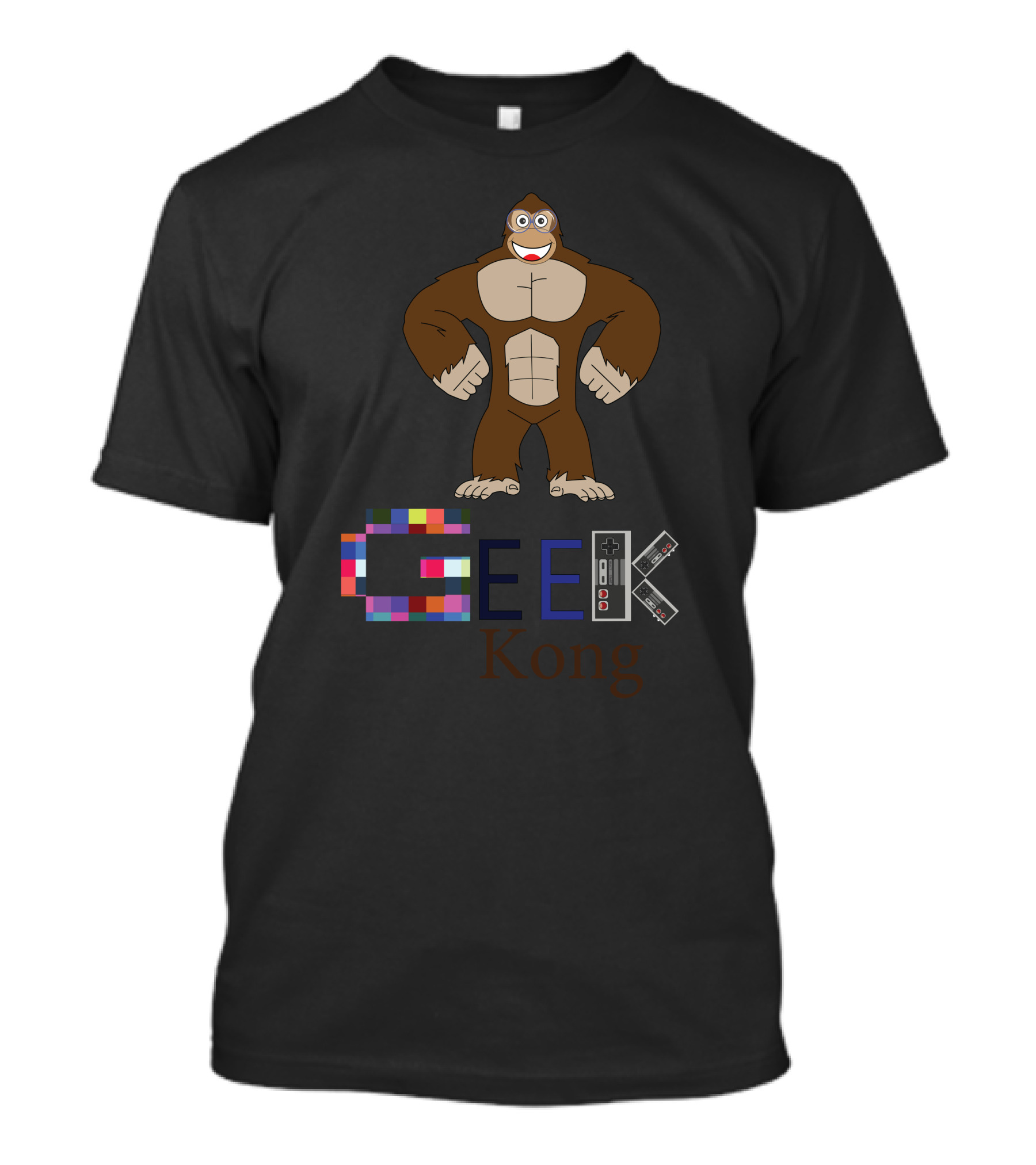 Geek Kong Retro Gamer Pixel Art Controller T-Shirt