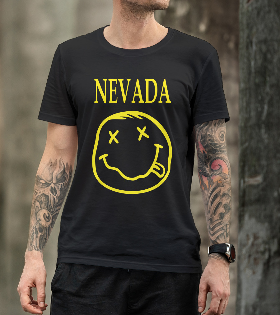 Nevada Smiley Face Crossed Eyes Tongue Out T-Shirt