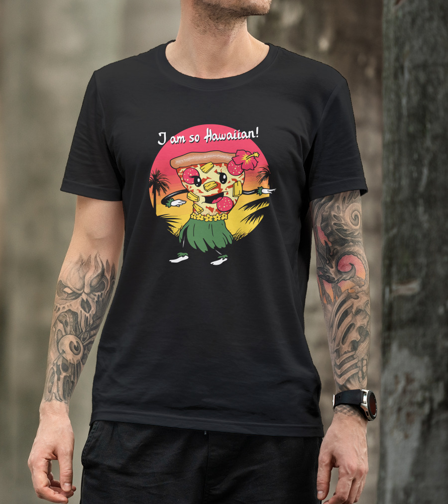 I Am So Hawaiian Pizza Sunset Palm Trees T-Shirt