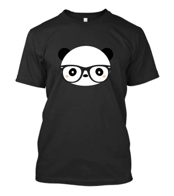Hipster Panda Bear Wearing Glasses T-Shirt