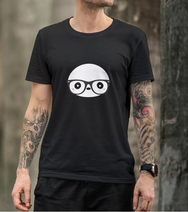 Hipster Panda Bear Wearing Glasses T-Shirt