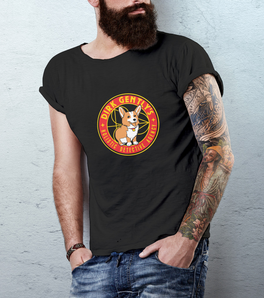 Dirk Gently's Holistic Detective Agency Corgi Badge T-Shirt