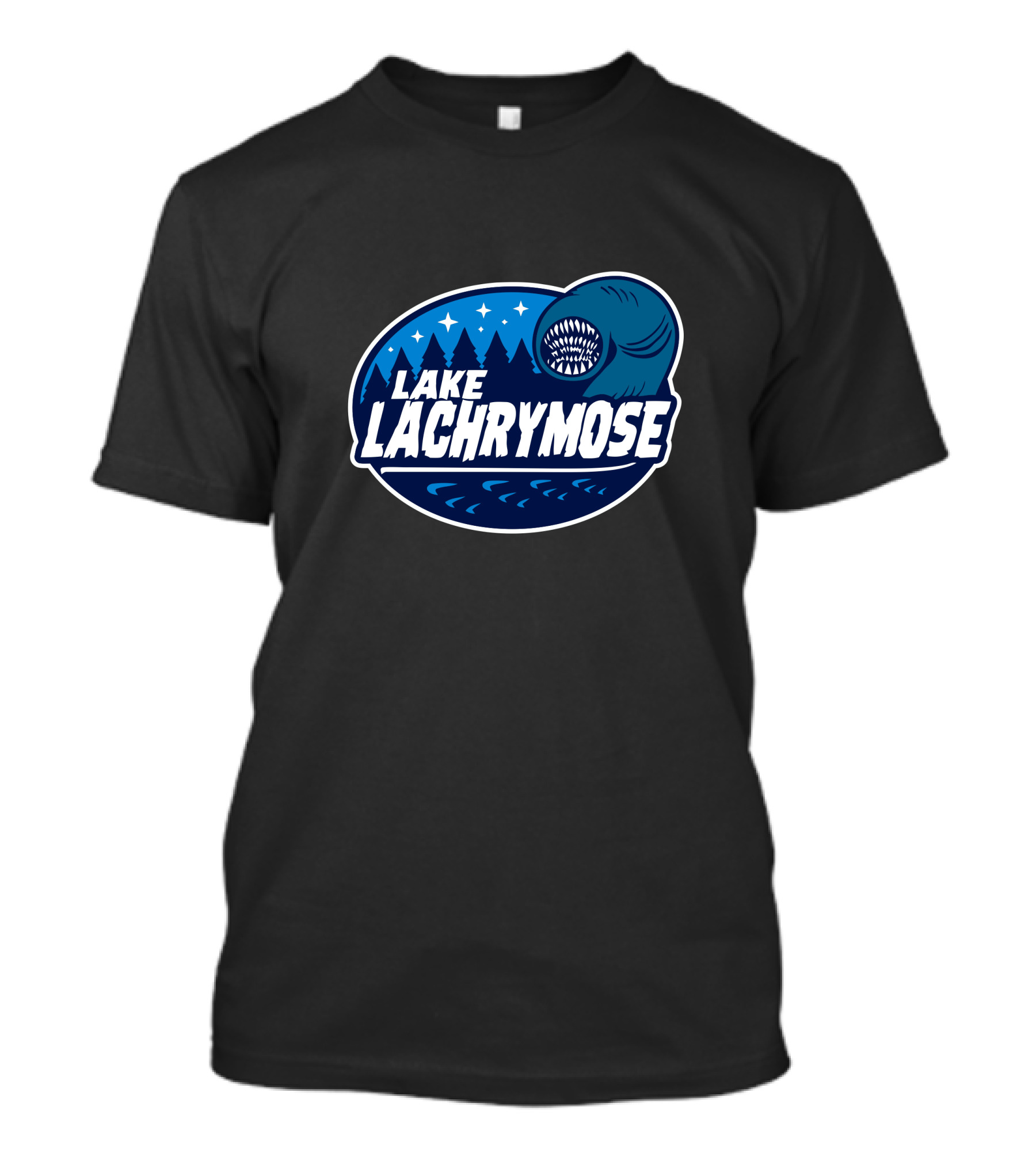 Lake Lachrymose Leech Monster Stars And Tree Scene T-Shirt