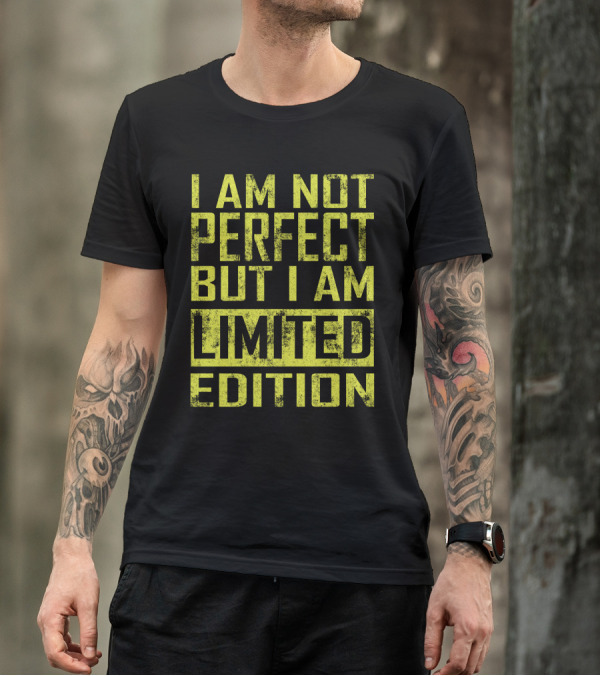 I Am Not Perfect But I Am Vintage Motif T-Shirt