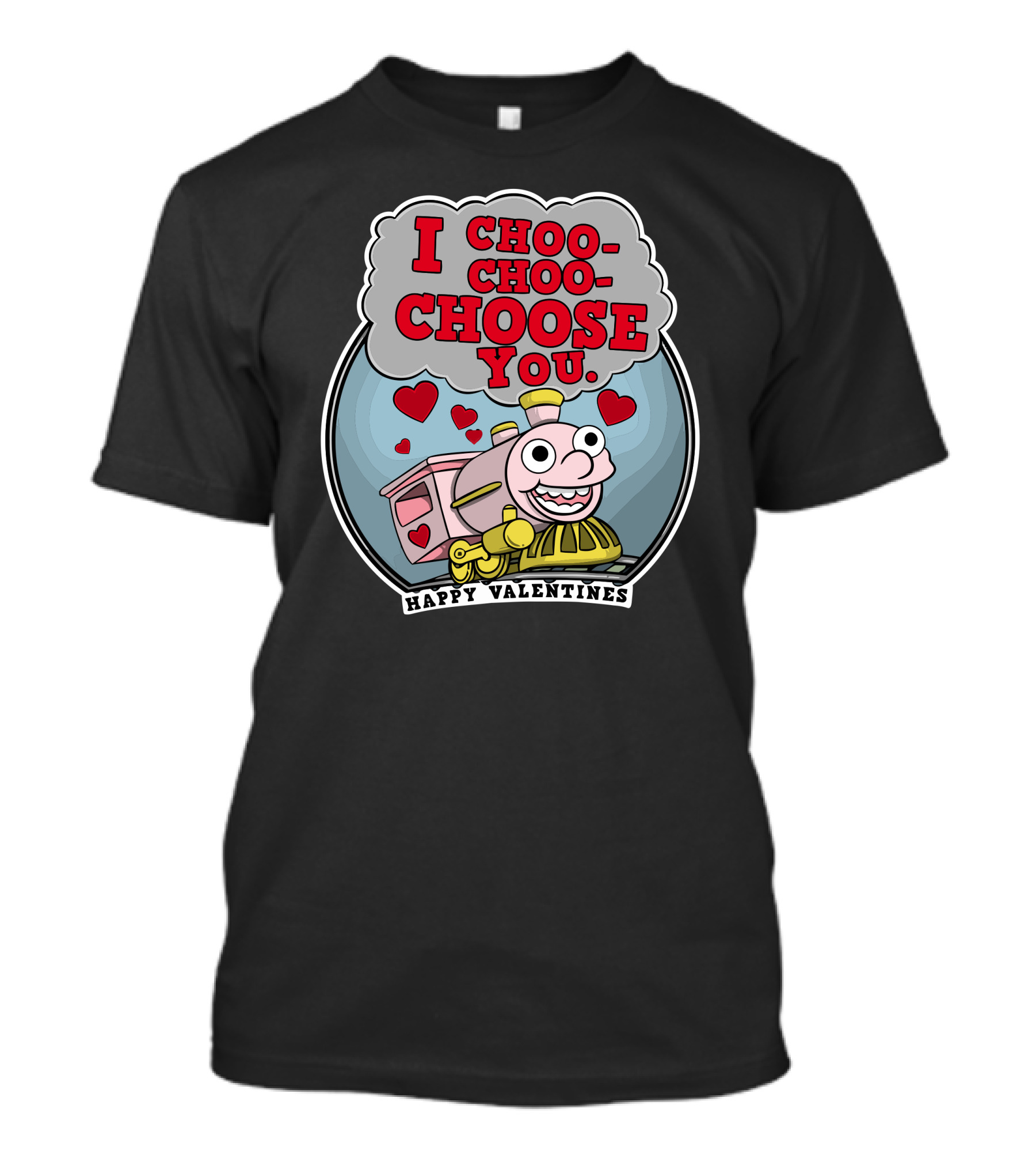 I Choo-Choo-Choose You Happy Valentines Train Hearts T-Shirt