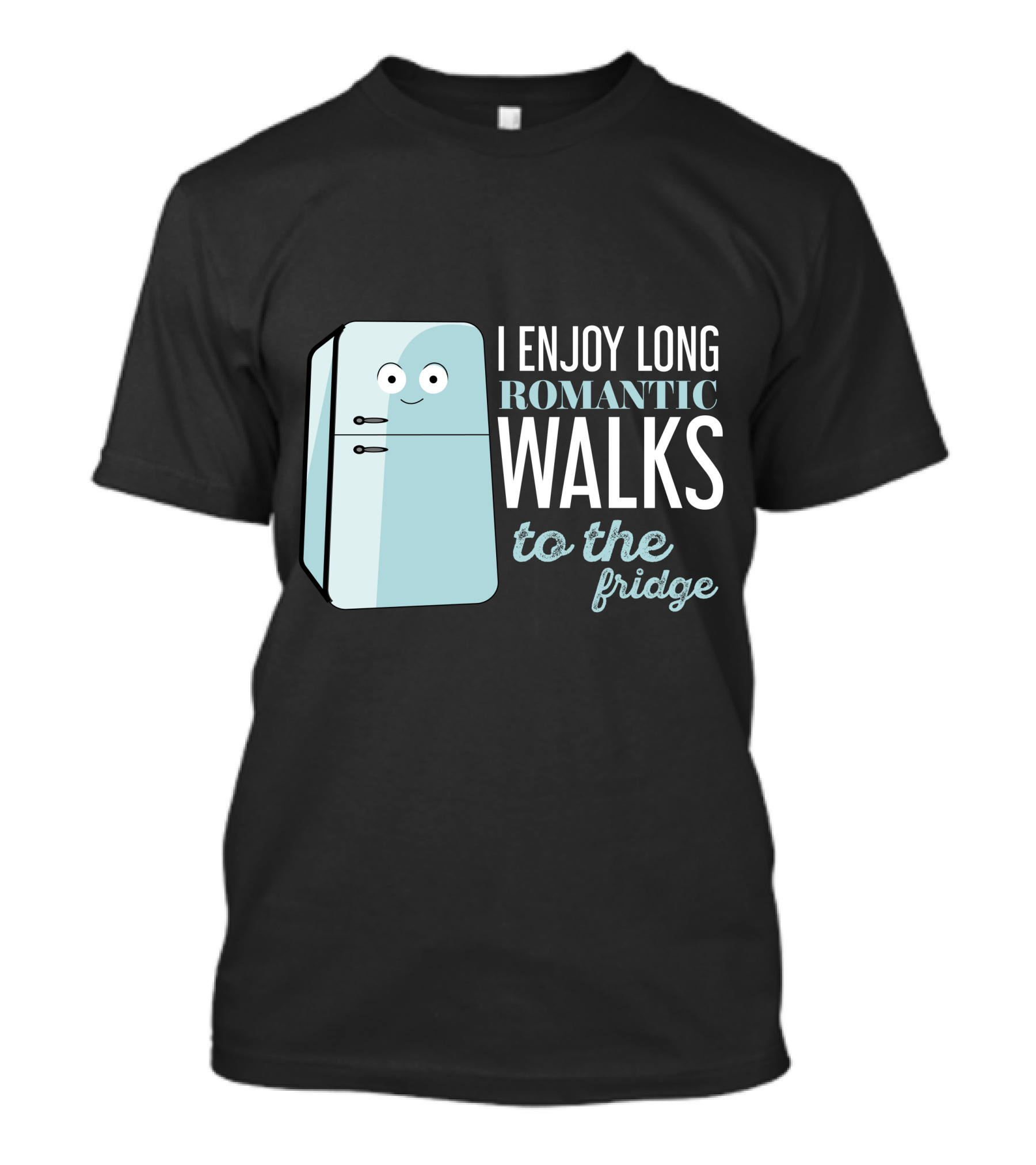I Enjoy Long Romantic Walks To The Fridge With Cute Cartoon Refrigerator T-Shirt