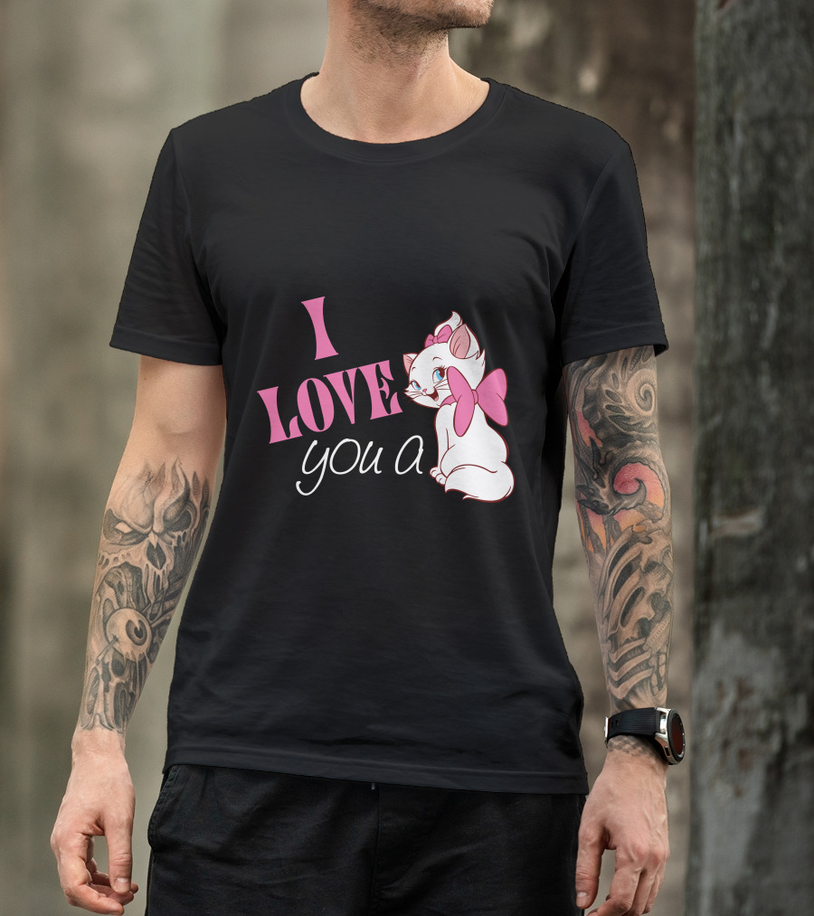 I Love You A Cat With Pink Bow T-Shirt