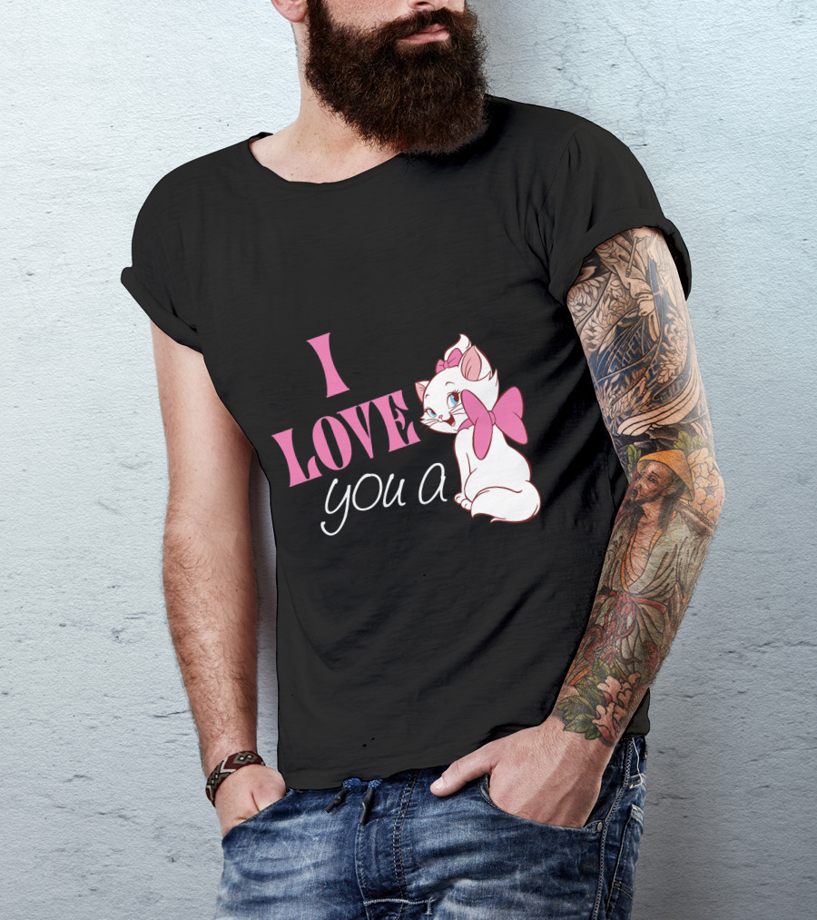 I Love You A Cat With Pink Bow T-Shirt