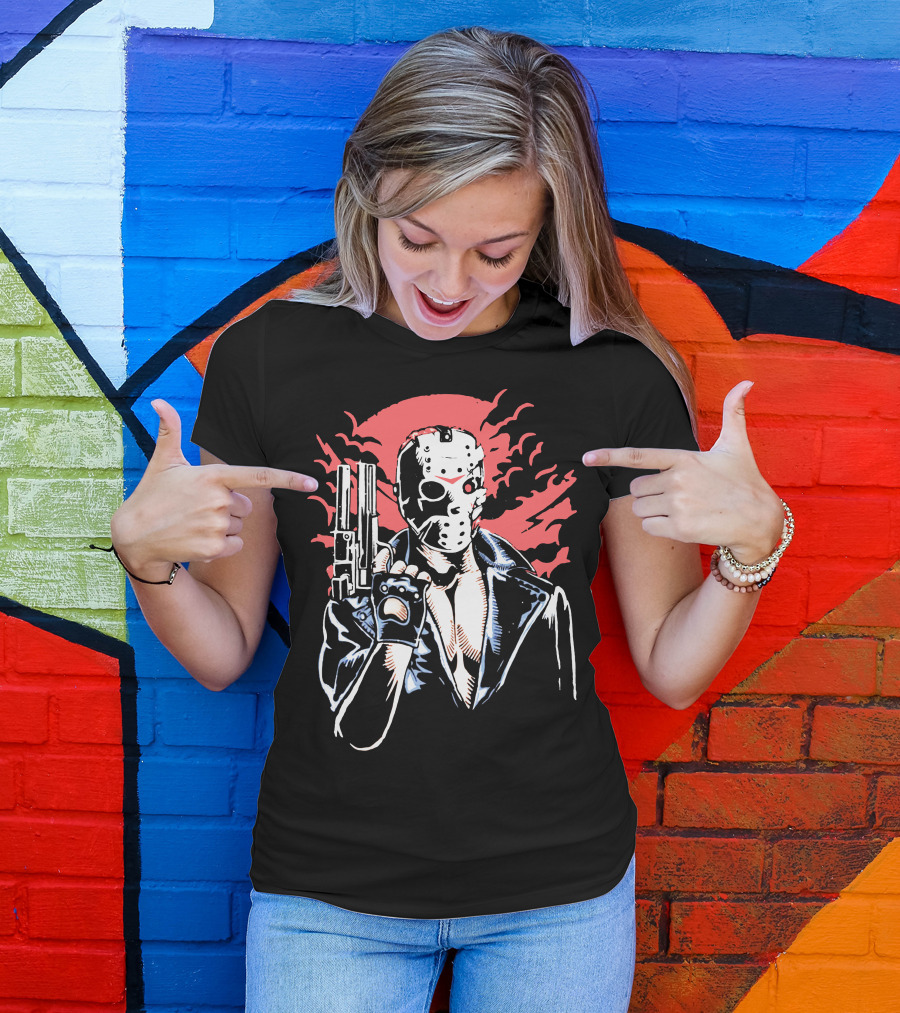 Jason Will Be Back Masked Figure With Gun T-Shirt