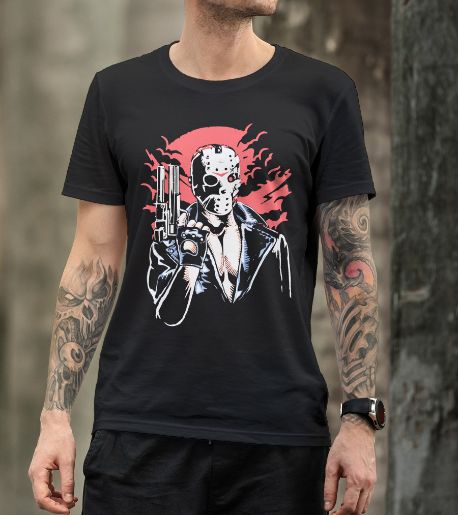 Jason Will Be Back Masked Figure With Gun T-Shirt