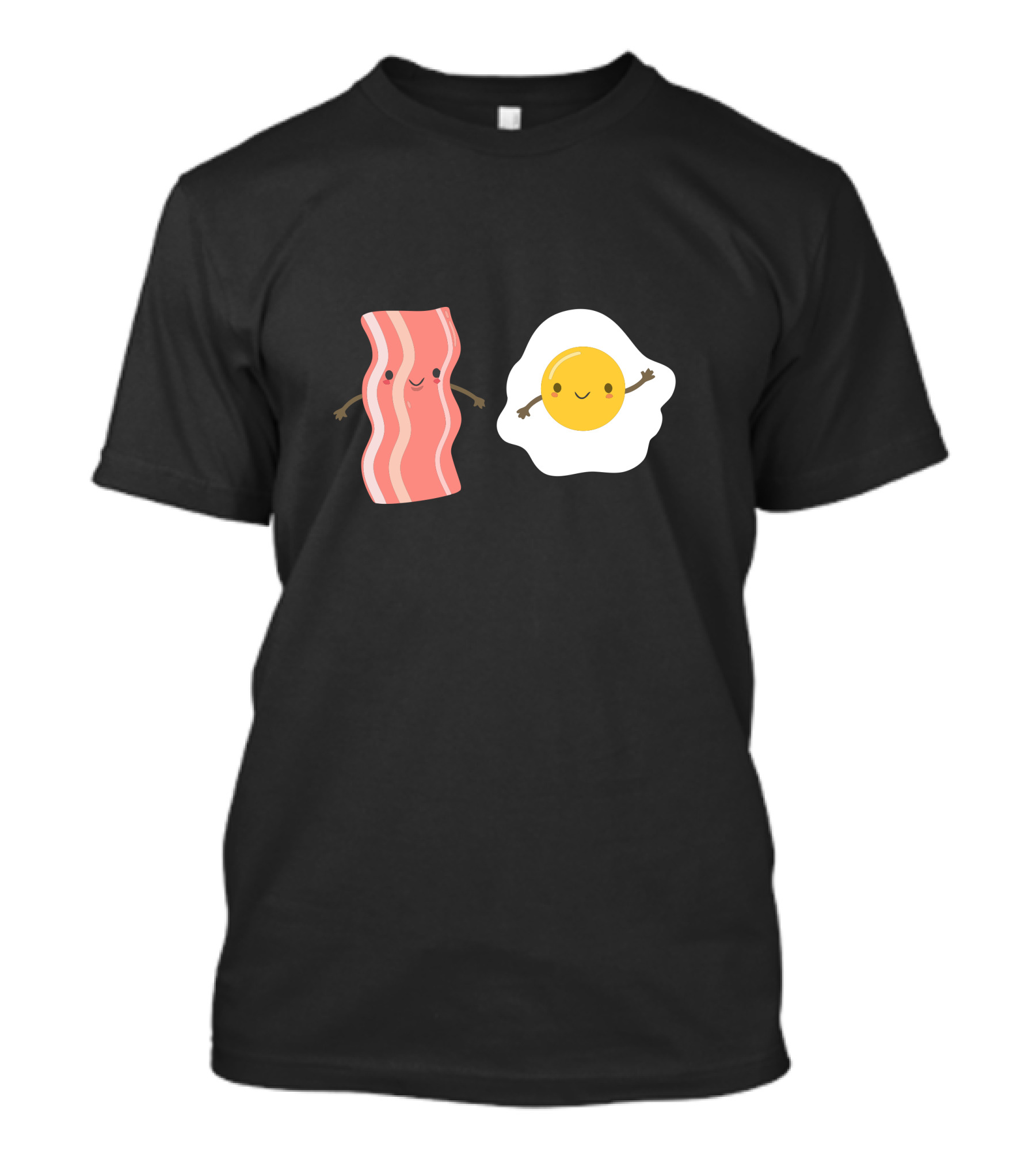 Kawaii Smiling Eggs And Bacon Duo T-Shirt