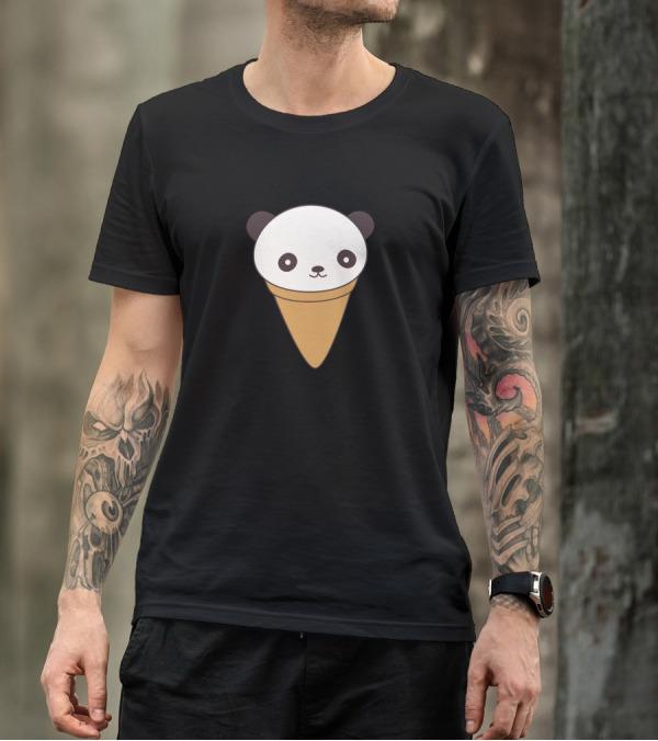 Kawaii Panda Cone Delight Ice Cream T-Shirt