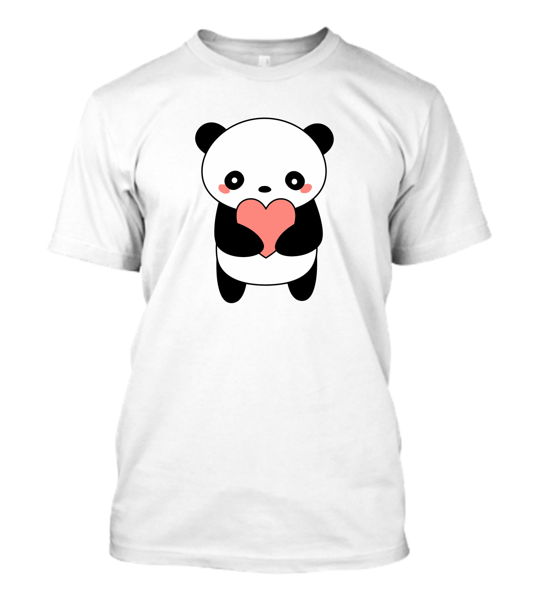 Kawaii Panda Holding Heart With Love T-Shirt