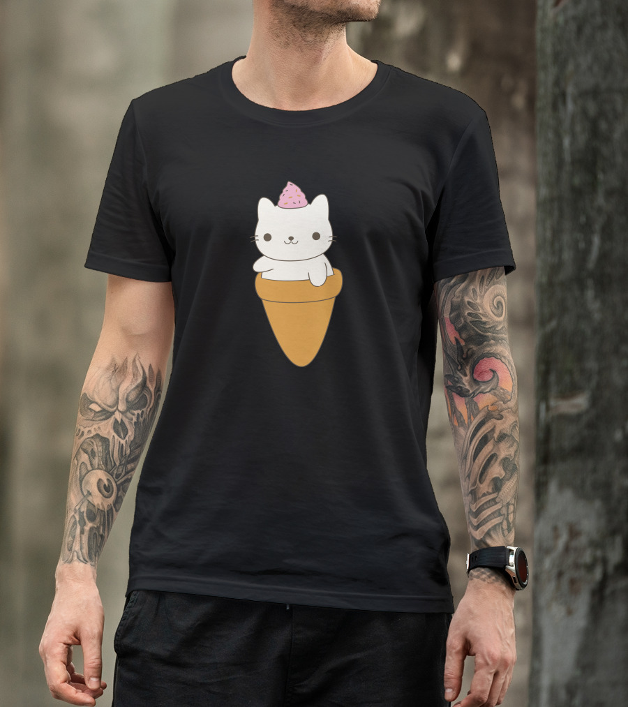 Kitten Inside Ice Cream Cone With Sprinkles Hat T-Shirt