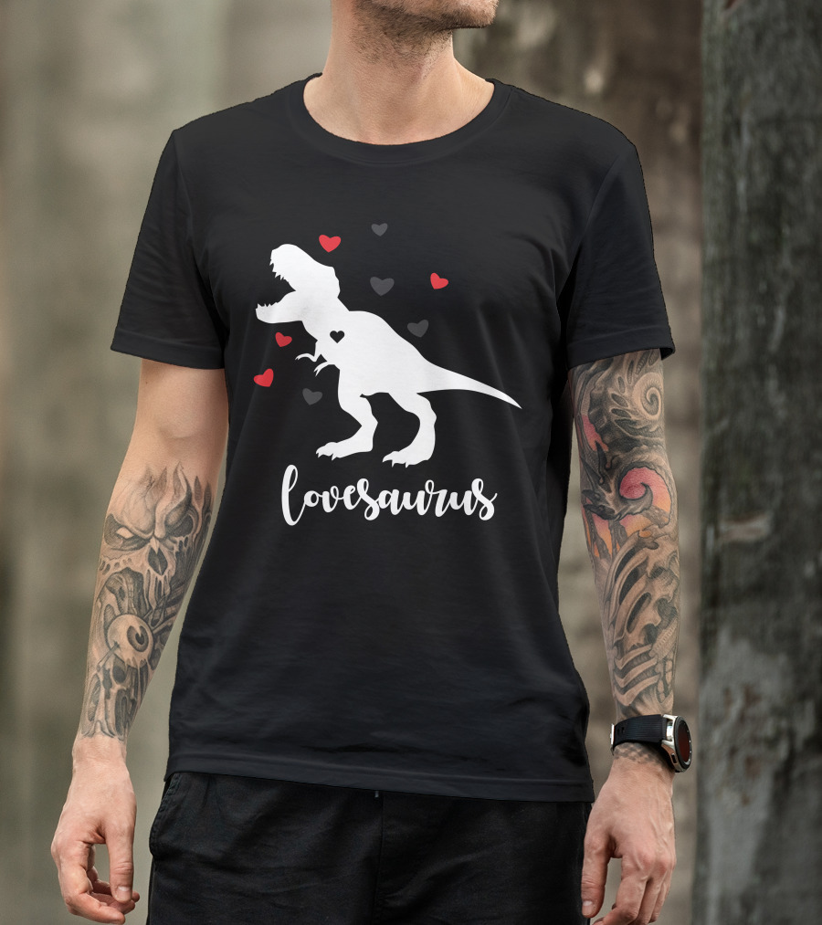 Lovesaurus Dinosaur With Hearts Design For T-Shirt