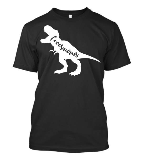 Lovesaurus Rex Dinosaur Silhouette Typography T-Shirt