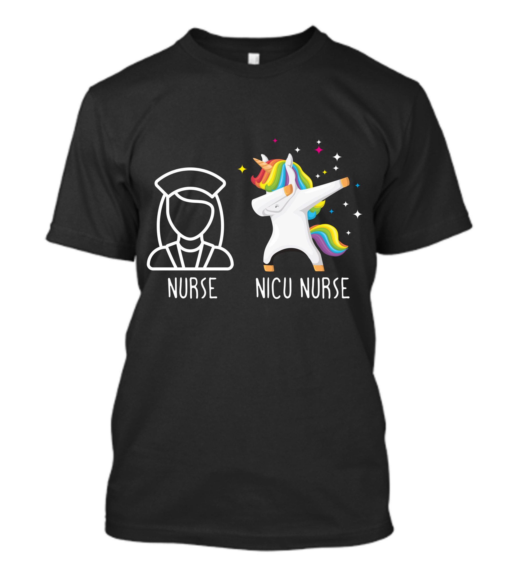 Nurse NICU Nurse Unicorn Dabbing Rainbow T-Shirt